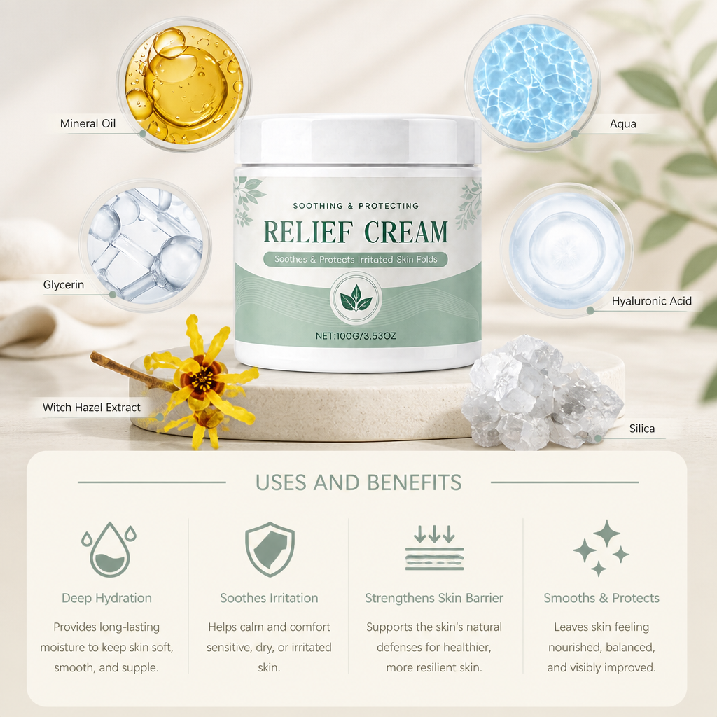 Intertrigo Relief Cream – Soothes & Protects Irritated Skin Folds