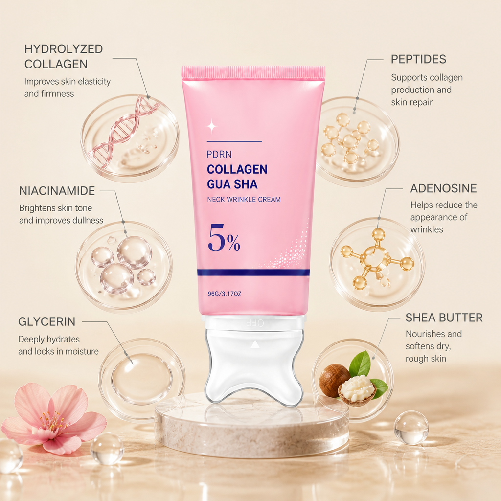 Collagen Neck Cream with Massage Applicator – Hydrates & Smooths Neck Skin