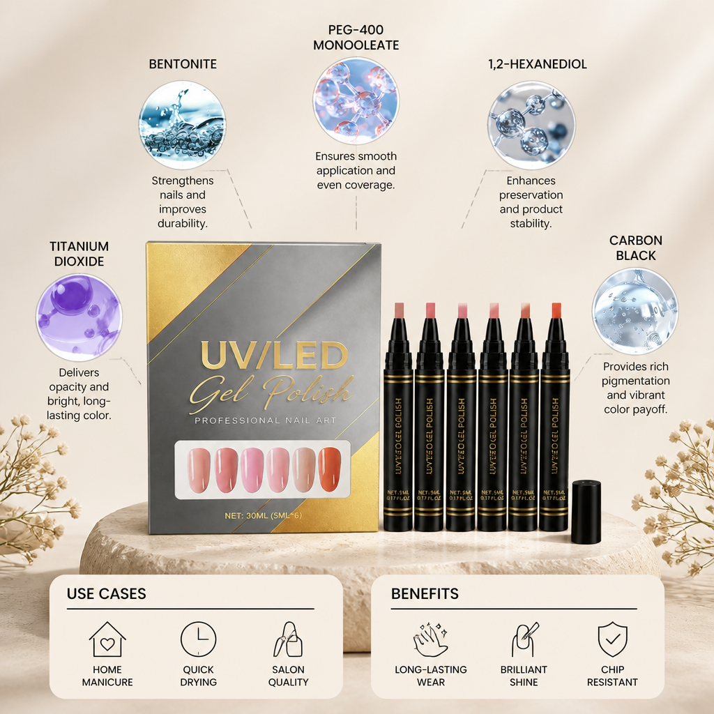 UV/LED Gel Nail Polish Set – Soft Nude Shades For Elegant Nail Looks