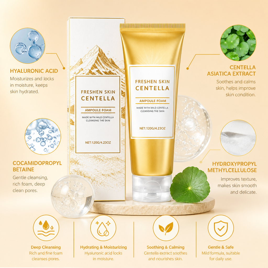 Centella & Hyaluronic Facial Cleanser – Gentle Deep Cleansing Foam