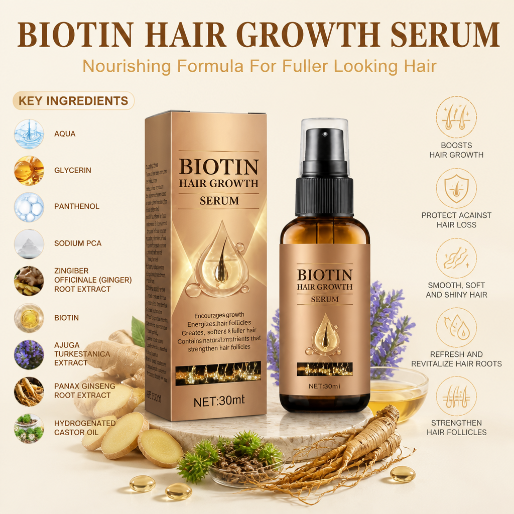 Biotin Hair Growth Serum – Nourishing Formula For Fuller Looking Hair