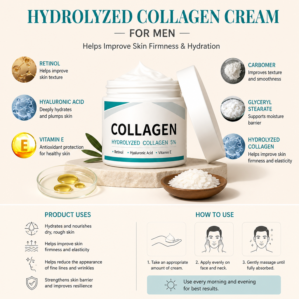 Hydrolyzed Collagen Cream – Helps Improve Skin Firmness & Hydration