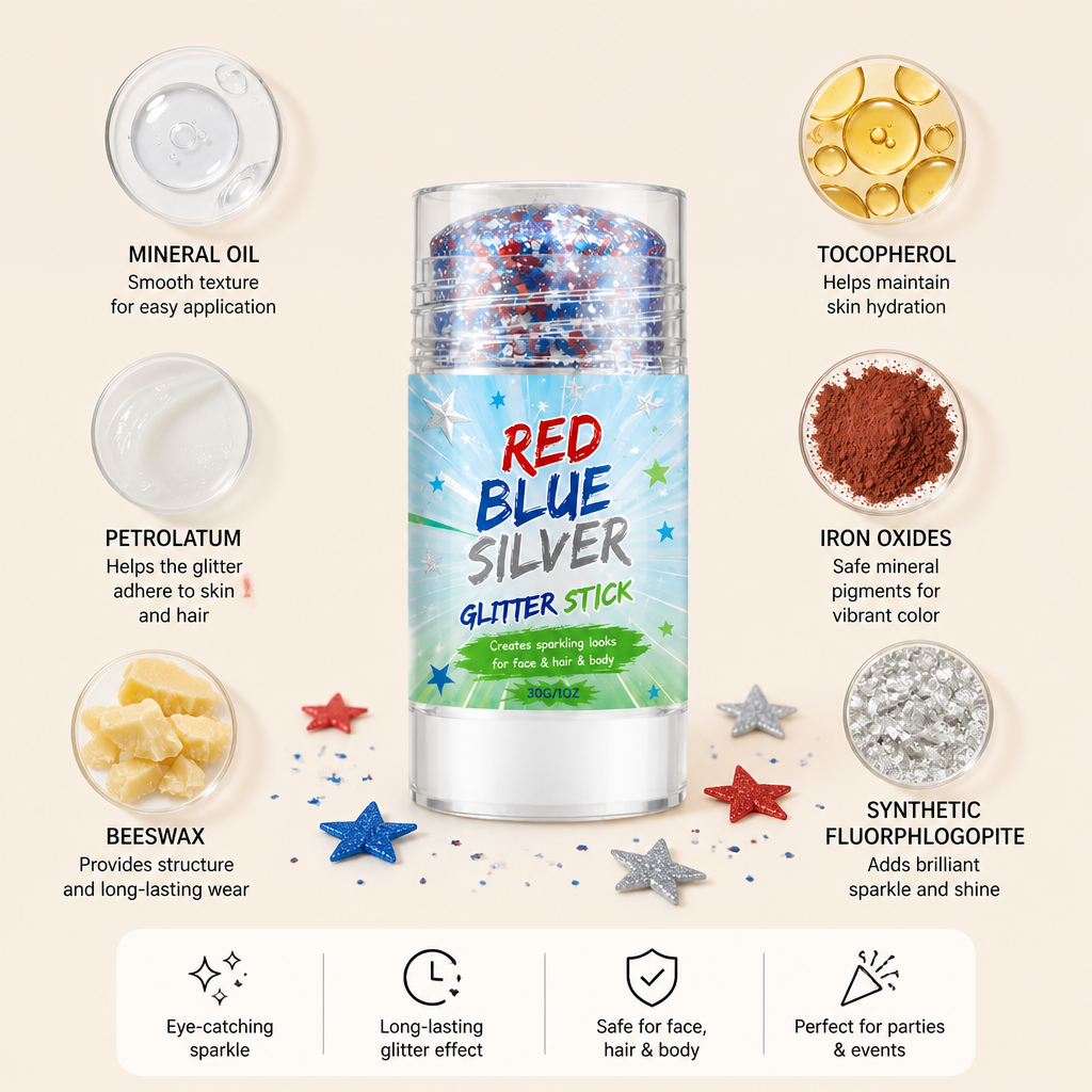 Multi-Color Glitter Shimmer Stick – Sparkling Makeup For Face Hair & Body