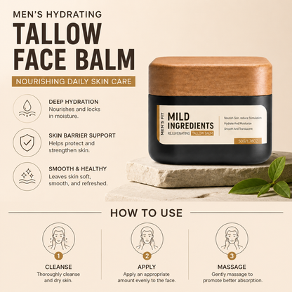 Men’s Hydrating Tallow Face Balm – Nourishing Daily Skin Care
