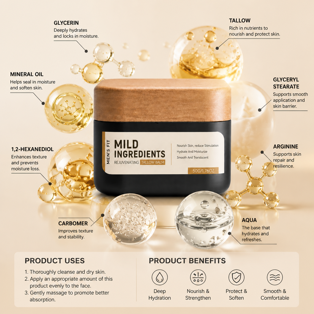 Men’s Hydrating Tallow Face Balm – Nourishing Daily Skin Care