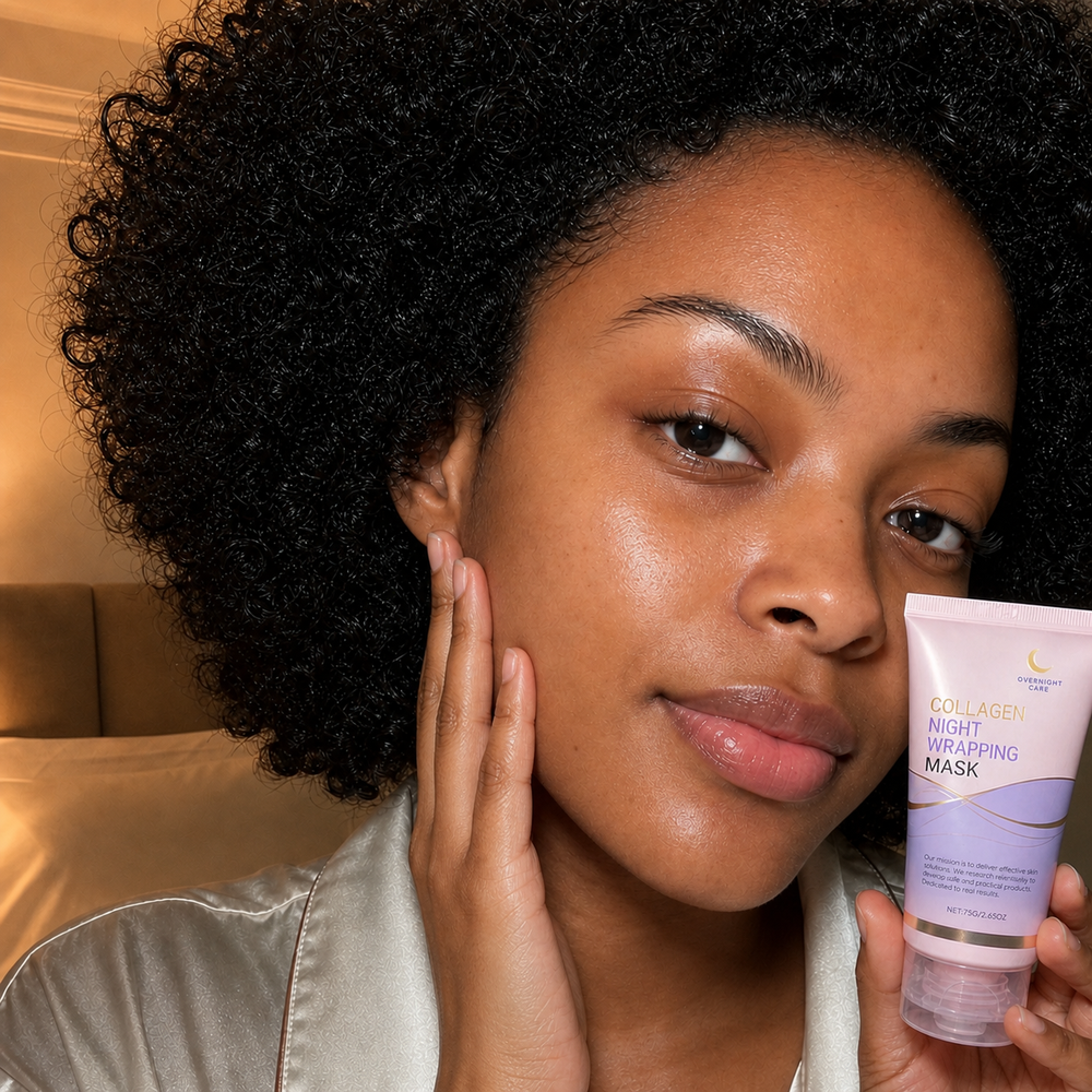 Customer waking up to visibly smoother-looking skin after three nights with the Beauty Kiwi Korean Collagen Night Wrapping Mask