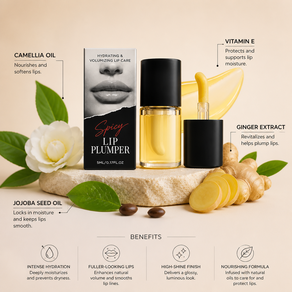 Korean Spicy Lip Plumper Gloss – Fuller-Looking Lips with a High-Shine Finish