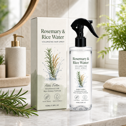Rosemary & Rice Water Hair Spray – 100% Natural Hair Mist for Soft, Smooth & Healthy-Looking Hair