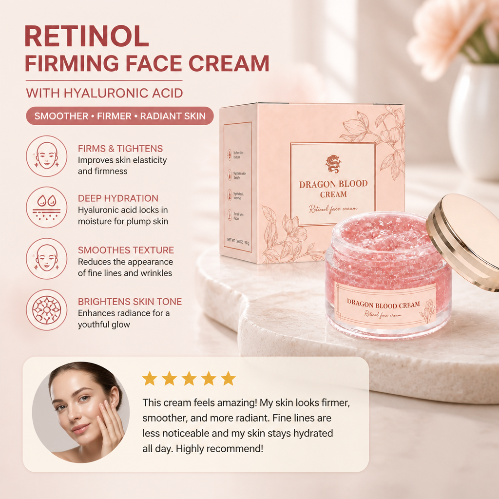 Retinol Face Cream With Hyaluronic Acid For Smooth Radiant Skin