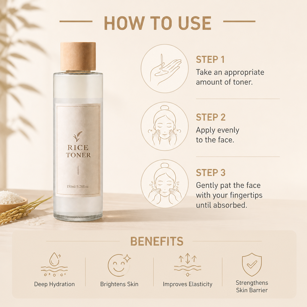 Hyaluronic Acid Rice Toner – Hydrating Formula for Smooth, Radiant Skin