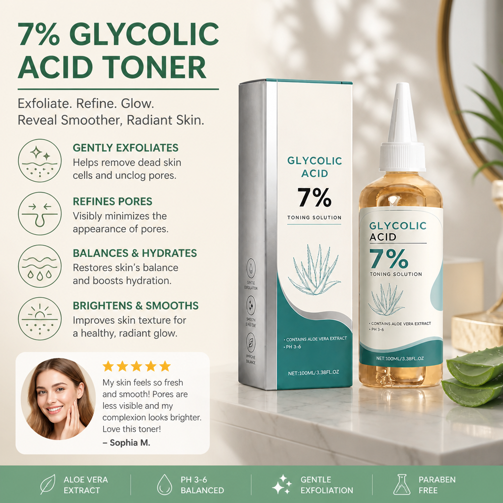 Hydrating Glycolic Acid Facial Toner for Smooth, Refreshed Skin