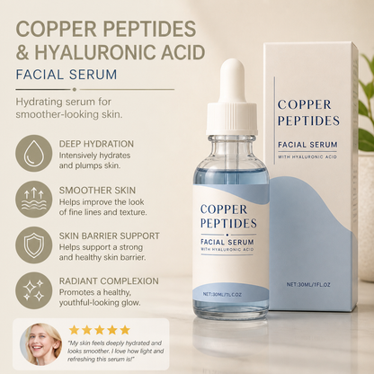 Copper Peptides & Hyaluronic Acid – Hydrating Serum for Smoother-Looking Skin