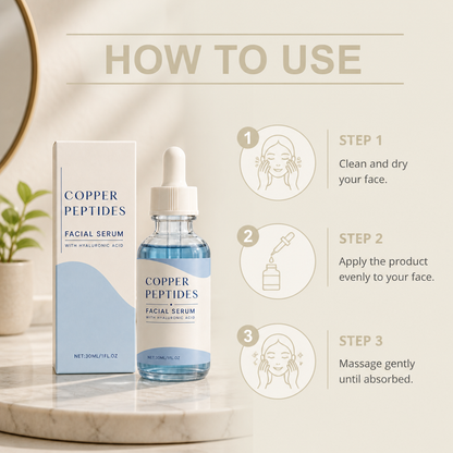 Copper Peptides & Hyaluronic Acid – Hydrating Serum for Smoother-Looking Skin