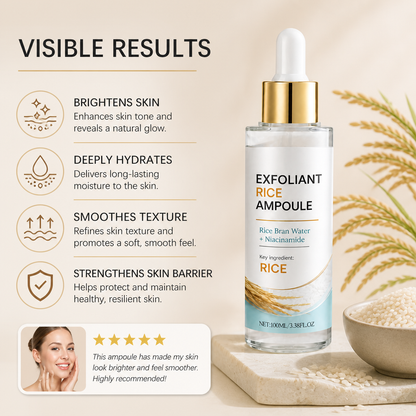 Rice Bran & Niacinamide Exfoliating Ampoule – Brightens and Hydrates Skin
