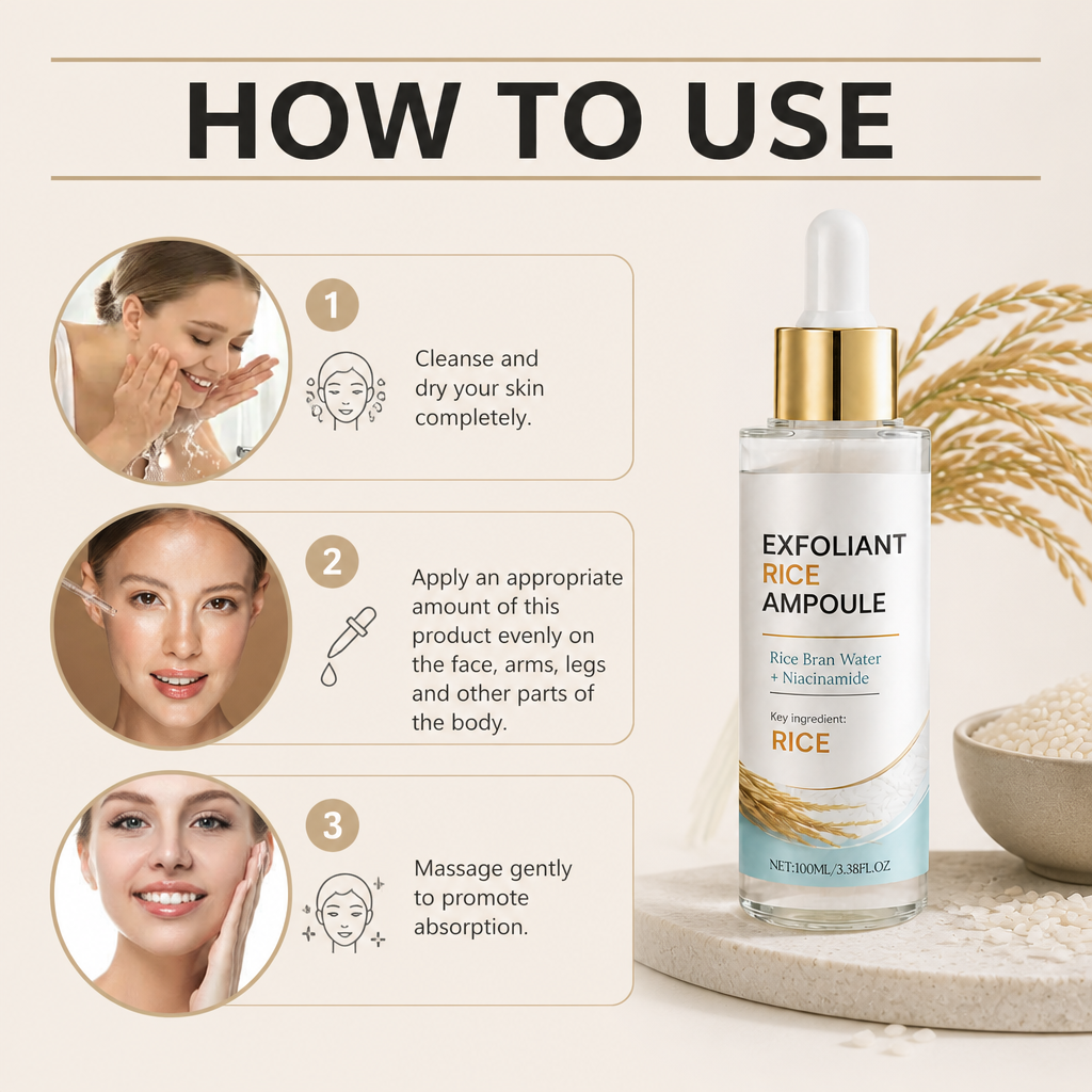Rice Bran & Niacinamide Exfoliating Ampoule – Brightens and Hydrates Skin