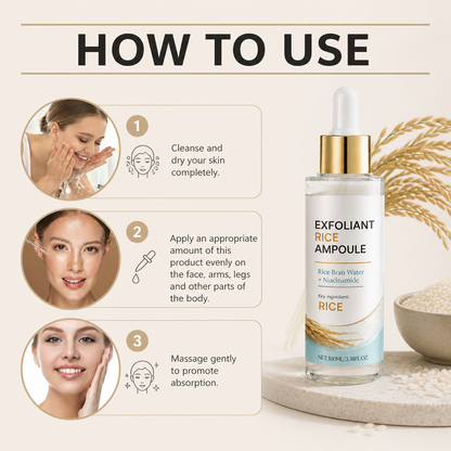 Rice Bran & Niacinamide Exfoliating Ampoule – Brightens and Hydrates Skin