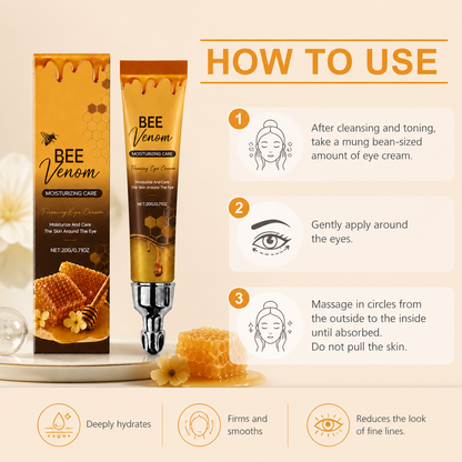 Bee Venom & Hyaluronic Acid Firming Eye Cream for Smooth, Hydrated Skin