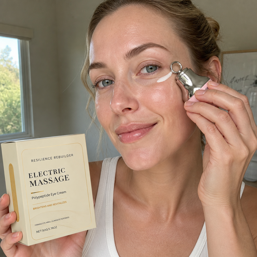Electric Peptide Eye Cream with Massage Applicator for Brighter Eyes