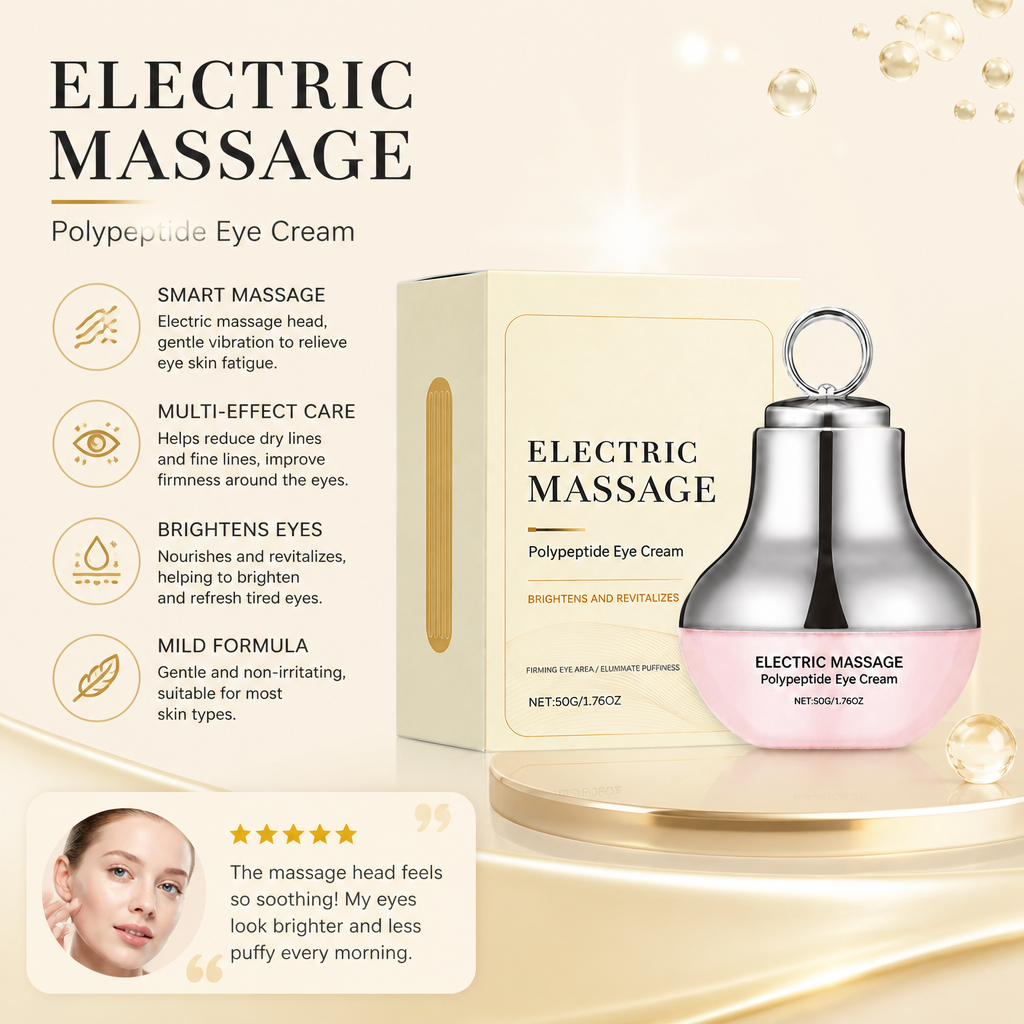 Electric Peptide Eye Cream with Massage Applicator for Brighter Eyes