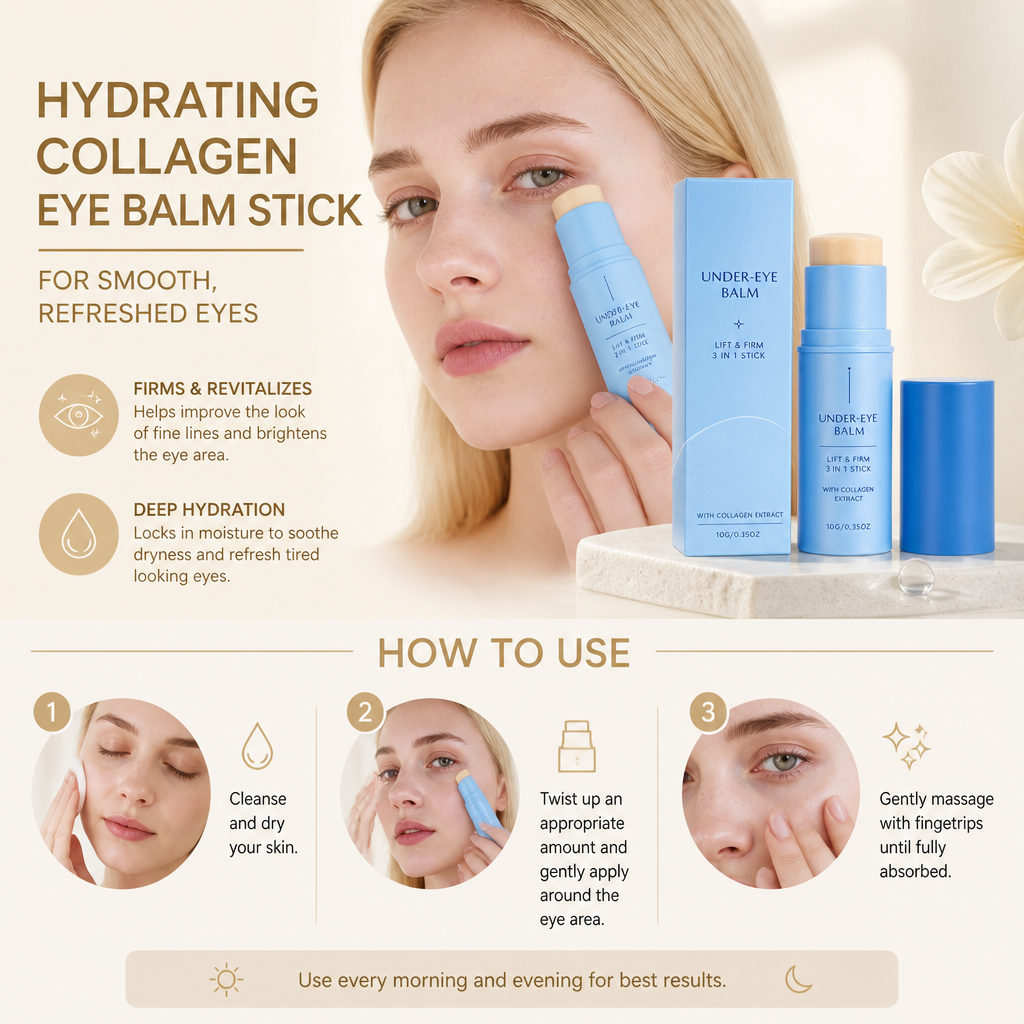 Hydrating Collagen Eye Balm Stick for Smooth, Refreshed Eyes