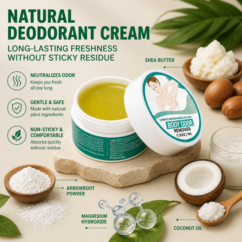 Natural Deodorant Cream – Long-Lasting Freshness Without Sticky Residue