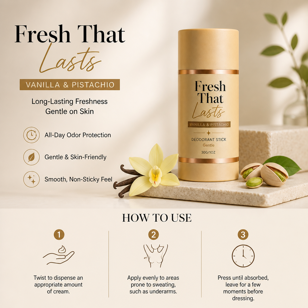 Long-Lasting Deodorant Stick – Vanilla & Pistachio Freshness All Day