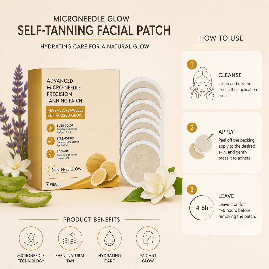 Self-Tanning Facial Patch – Microneedle Glow With Hydrating Care
