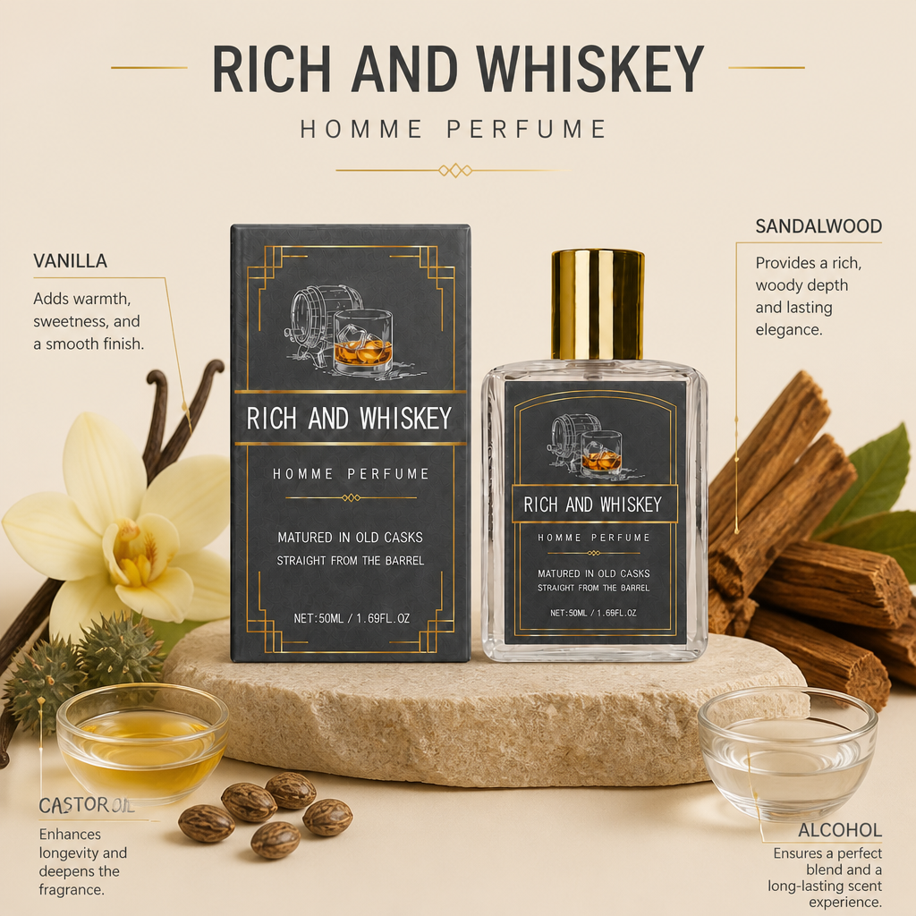 Rich Whiskey Homme Perfume – Warm Woody Fragrance With Lasting Elegance