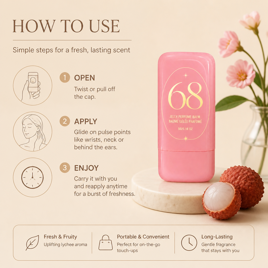 Lychee Solid Perfume Balm – Fresh Fruity Scent for On-the-Go Touch-Ups