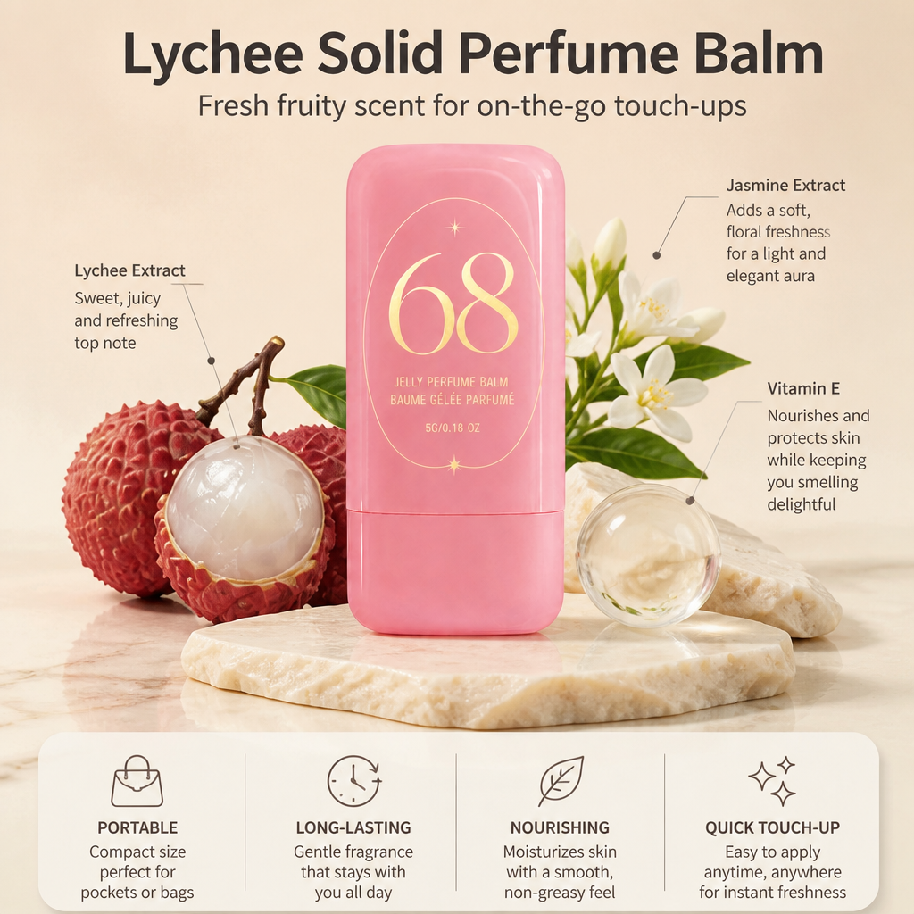 Lychee Solid Perfume Balm – Fresh Fruity Scent for On-the-Go Touch-Ups