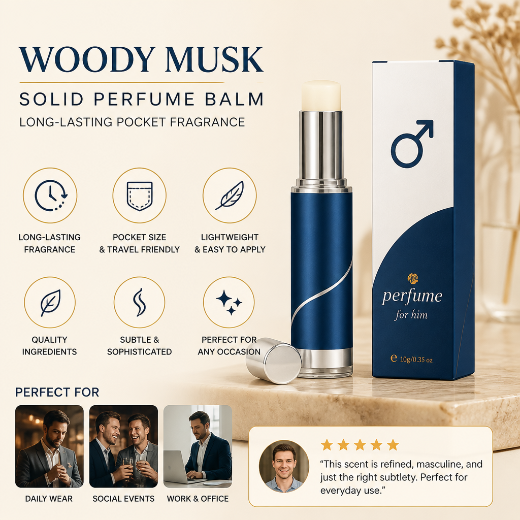 Woody Musk Solid Perfume Balm – Long-Lasting Pocket Fragrance