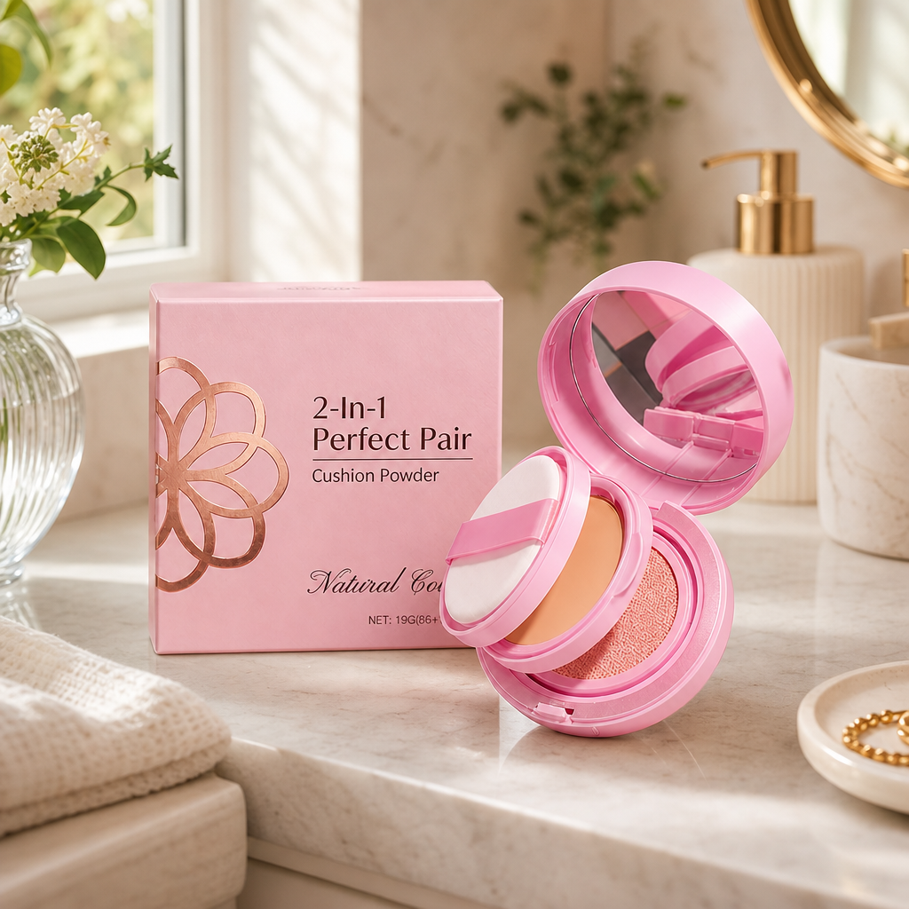 2-In-1 Cushion Powder Foundation – Lightweight Smooth Matte Finish