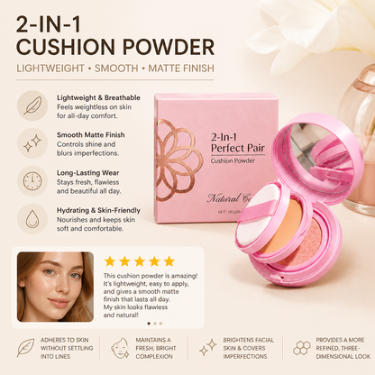 2-In-1 Cushion Powder Foundation – Lightweight Smooth Matte Finish