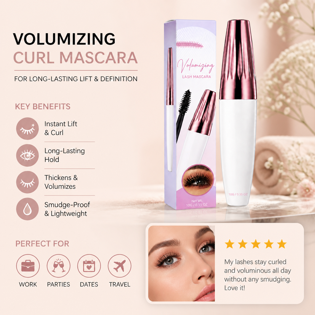 Volumizing Curl Mascara for Long-Lasting Lift & Definition