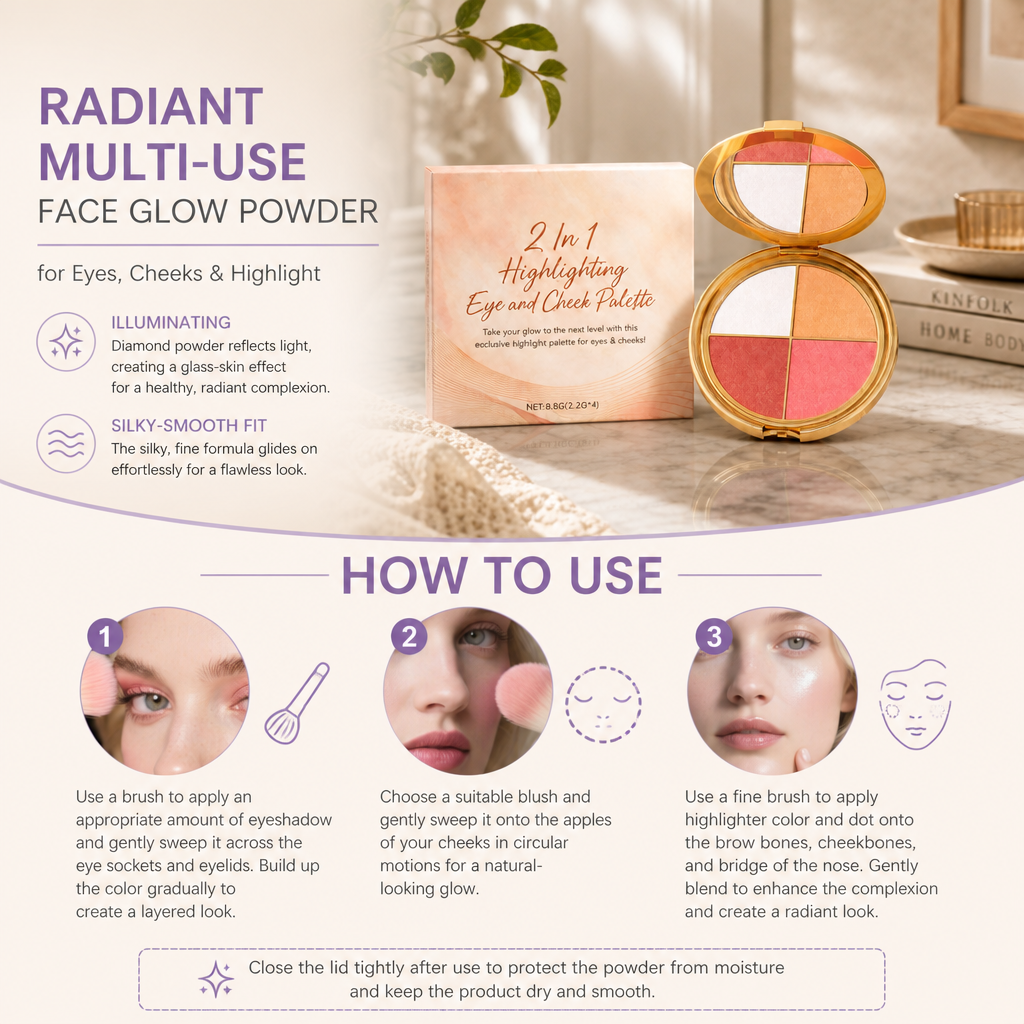 Radiant Multi-Use Face Glow Powder for Eyes, Cheeks & Highlight