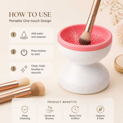 Electric Makeup Brush Cleaner – Deep Cleans & Dries in Seconds