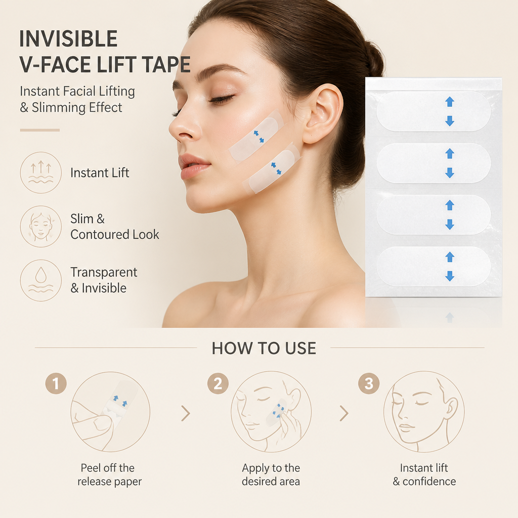 Invisible V-Face Lift Tape – Instant Facial Lifting & Slimming Effect