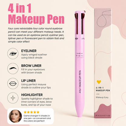 4-in-1 Makeup Pen – Eyeliner, Highlighter, Lip Liner & Brow Liner