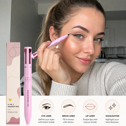 4-in-1 Makeup Pen – Eyeliner, Highlighter, Lip Liner & Brow Liner