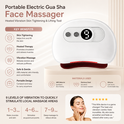 Portable Electric Gua Sha Face Massager – Heated Vibration Skin Tightening & Lifting Tool