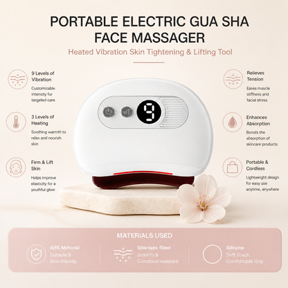 Portable Electric Gua Sha Face Massager – Heated Vibration Skin Tightening & Lifting Tool