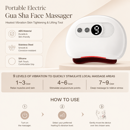 Portable Electric Gua Sha Face Massager – Heated Vibration Skin Tightening & Lifting Tool
