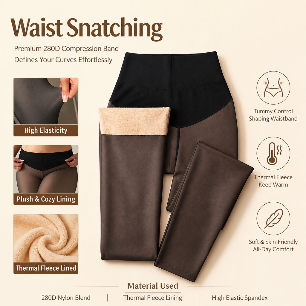 Women’s Fleece-Lined Tights with Shaping Waistband