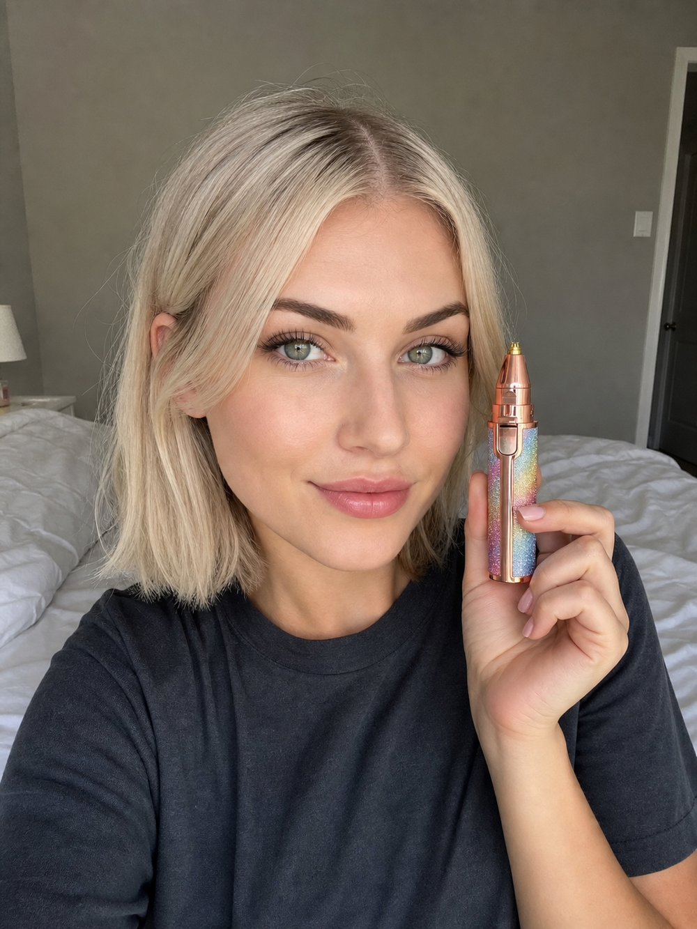 Woman with rechargeable trimmer