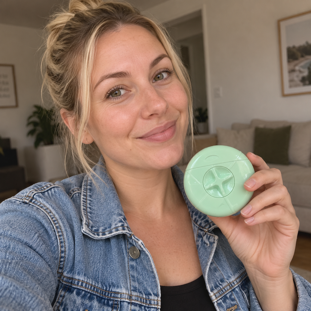 Beauty Kiwi 4-in-1 Travel Shaving Kit in use