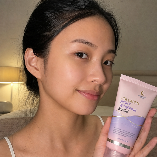 Customer skin before using the Beauty Kiwi Korean Collagen Night Wrapping Mask