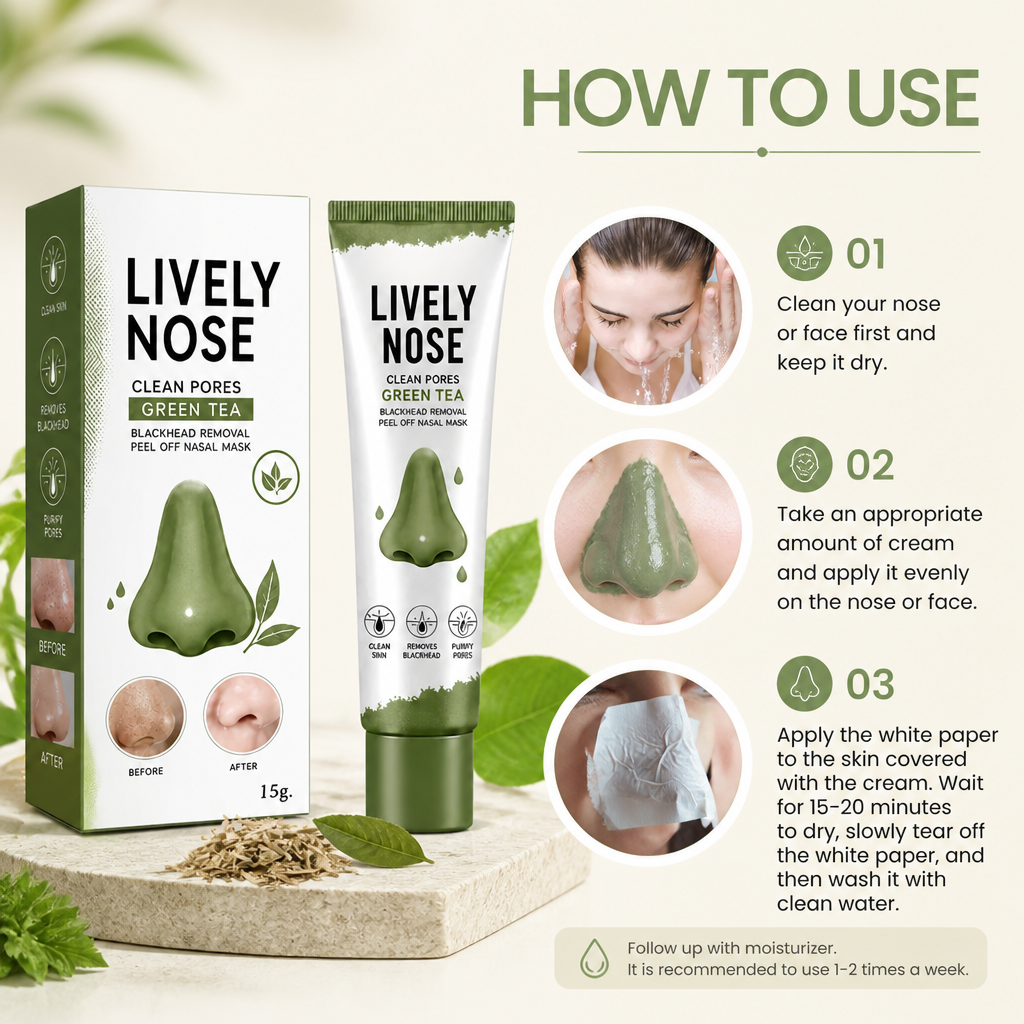 Green Tea Peel-Off Nose Mask – Clarifying Care for Cleaner-Looking Pores