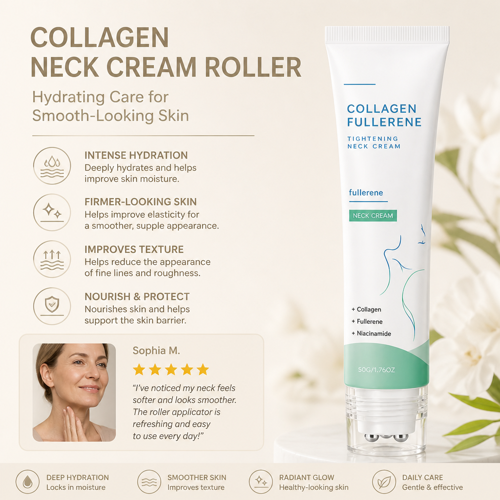 Collagen Neck Cream Roller – Hydrating Care for Smooth-Looking Skin