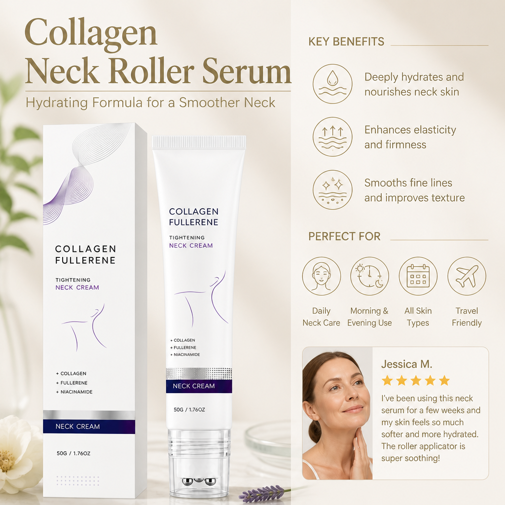 Collagen Neck Roller Serum – Hydrating Formula for a Smoother Neck