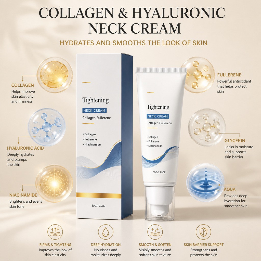Collagen & Hyaluronic Neck Cream – Hydrates and Smooths the Look of Skin